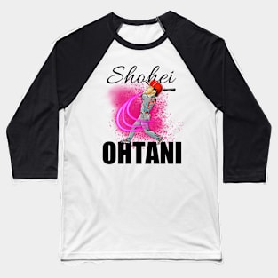 Shohei Ohtani Cartoon hitting home run (black text) Baseball T-Shirt
